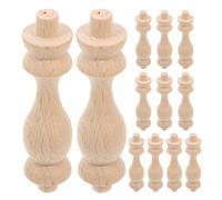 16 Pièces Fuseaux de Balustre en Bois Brut Style Romain | Format 3x0,7x0,7 Po, Finition Beige, Usage Intérieur et Extérieur, Installation Simple