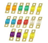 16 Pièces Fusible Voiture, Midi Fusibles Set 20A 30A 40A 50A 60A 80A 100A 120A, 32V ANL Fusible Bolt-on, Courant éLevé Fusibles Plats à Lame pour Fusibles Auto Moto Truck RV Camion