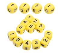 16 Pièces Jeu d'enseignement des mathématiques Accessoire de dés pour Enfants Accessoire mathématique Outil de Jeu de société désir Nombre de dés Faveur du Parti Acrylique Jaune