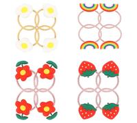 16 Pièces Jolis Élastiques à Cheveux Fruits pour Bébé | Résine Plastique, Finition Polie, Tenue Solide, Ne Blessent Pas les Cheveux, Présent ou Usage Personnel