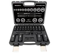 16 pièces.Kraft Visseuse à percussion ouille six pans Noix 10-32 mm - Noix à frapper avec enregistrement 1/2.