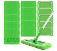 16 Pièces Lingettes Reutilisable pour Swiffer Sweeper,Lavables Mop de Chiffons de Rechange en Microfibre,SerpillièRe Humide Et SèChe en Microfibre, AdaptéEs à Tous Types De Sols