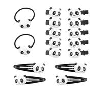 16 Pièces Lot Garçon et Filles Résine pour Cheveux, Pinces Panda | Style Simple, Couleurs Lumineuses, Belle Finition, Protège la Chevelure, pour Filles et Anniversaires