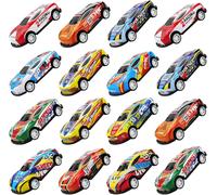 16 Pièces Lot Petites Voitures Jouets Metal Voiture De Cascade De Saut Voiture Jouet Cascadeuse Mini Voitures De Course Apporter Valise,Pour Enfant Cadeau Jouet Fille Garcon 2 3 4 Ans Et Plus