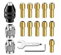 16 Pièces Mandrin Pour Dremel Mini Mandrin, Accessoires Pour Outil Rotatif 0,5mm À 3,2mm 4486 Mandrins Adaptateur À Changement Rapide Pour Outils Rotatifs De Électrique, Ponçage, Coupe Et Polissage