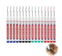 16 Pièces Marqueurs Trou Profond, Stylo Marqueur Charpentier Indélébile à Pointe Fine de 20 mm, Marqueurs Colorés en Rouge, Bleu, Vert et Noir, Idéal pour Marquages dans les Zones Difficiles d’Accè