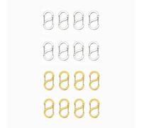 16 Pièces Mini Mousquetons S-Lock en Acier Inoxydable pour Bijoux, Fermoir bracelet, fermoir collier, Attache Discrète et Solide pour Création DIY, Fermoir acier inoxydable Durable Argent et Or