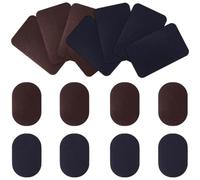 16 Pièces Patchs à Coudre, Ovales et Rectangulaires | Appliques Brodées à Découper, Style Vintage Simple, pour Coudes et Chaussures, Embellissement Textile