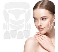 16 Pièces Patchs soin du visage Anti-Rides, Patchs Réutilisables Anti Rides, Design Doux et Respectueux de la Peau et Lavable, pour Front, Yeux, Joues, Bouche et Poitrine