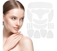 16 Pièces Patchs soin du visage Anti-Rides, Patchs Réutilisables Anti Rides, Design Doux et Respectueux de la Peau et Lavable, pour Front, Yeux, Joues, Bouche et Poitrine