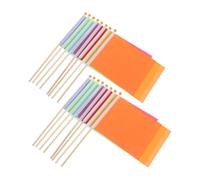 16 Pièces Petits Drapeaux de Jardin Rouges en Bambou et Polyester | Visibilité Élevée, Réutilisables et Résistants aux Intempéries, Placement sans Outil, pour Chantier et Excavation
