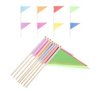 16 Pièces Petits Drapeaux de Marquage Rouge, Polyester Bambou | Déploiement Rapide sans Outil, pour Chantiers, Arroseurs et Zones, Visibilité Nette