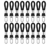 16 Pièces Pince à Serviette, Accroche Torchon en Acier Inoxidable avec Corde, Pince Torchon Solides, Crochet Torchon Cuisine, pour La Cuisine, La Salle de Bain, Le Placard, Clips Porte-Torchon (Noir)