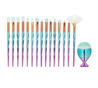 16 Pieces Pinceau De Maquillage Sirene Ensemble Fond De Teint Sourcils Eyeliner Visage Cosmetique Correcteur Pinceaux Maquillage Pinceaux Pincel Maquiagem