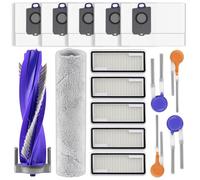 (16 pièces) pour Narwal Flow Accessoires Kit de pièces de rechange pour l'aspirateur robot Narwal Flow, 1 brosse rouleau, 1 serpillère à rail, 4 brosses latérales, 5 filtres HEPA, 5 sacs à poussière
