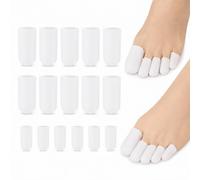 16 Pièces Protège Orteils Silicone, Protection doigt de pied Respirants, 10 Large Protège Gros 6 Petit Orteil, Protecteurs D'orteil pour Cors Ampoules Callosités Ongles Incarnés Soulager Pied la Doule
