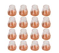 16 Pièces Protege-Pieds de Chaise en Silicone Transparent | Capuchons Élastiques à Feutre Intégré, Anti-Rayures et Anti-Bruit, Protection Sol pour Pieds Ronds 15-25mm