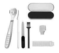 16 Pièces Râpe à Pied Pédicure Kit, 1Rapeuse Pieds et 1Tête de Coupe et 1Grattoir et 10Lames Remplaçables et 1Boîte de Rangement et 1Lime à Ongles et 1 Brosse de Nettoyage, Grattoir à Pied