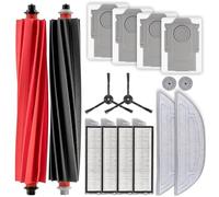 (16 Pièces) S8 MaxV Ultra Pièces de Rechange Compatibles avec Aspirateur Robot Roborock S8 Max Ultra, 2 Brosses à Rouleaux, 2 Brosses Latérales, 4 Filtres, 4 Sacs à Poussière, 2 Grands + 2 Petits