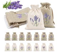 16 Pièces Sachet Lavande Vide, 10×15cm Poche Vide Parfumée avec Cordon pour À Remplir avec Lavande Épices Herbes