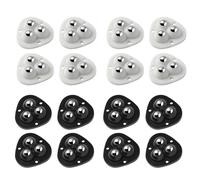 16 Pieces Small Casters for Furniture,Mini Self Adhesive Caster,360° Swivel Wheels,Silent Ball Casters for Appliances,Kitchen,Garbage Bins (Black and White)