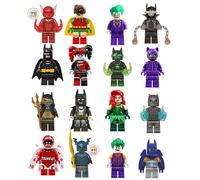 16 Pièces Super héros DC Mini figurines Batman Clown Harley Quinn The Joker Figurines Blocs de construction