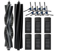 (16 Pièces) X2 Omni Remplacement Partie Compatible Avec ECOVACS DEEBOT X2 Omni / X2 Pro / X2 Robot Asacuum Accessoires Kit, 1 Rouleau à Poils, 1 Rouleau En Caoutchouc, 6 Filtres, 8 Brosses Latérales