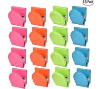 16 Pinces Magnétiques Métalliques Multicolores Pour Réfrigérateur, Tableau Blanc Et Mur - Tenue Durable Et Solide
