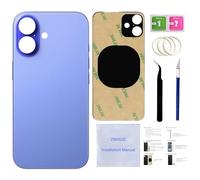 16 Plus Vitre arrière de rechange pour iPhone 16 Plus (Outremer, 17 cm) avec ruban adhésif préinstallé, instructions d'installation (français non garanti), outils de réparation (Outremer)