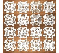 16 pochoirs de maquillage pour le visage, 121 motifs de peinture corporelle et faciale réutilisables : écailles de sirène, fleurs, tatouages faciaux. Kit de maquillage pour Noël, fêtes et Halloween