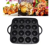 16 Poêles à Griller pour Boulettes de Viande de Poulpe, Plaque de Cuisson Takoyaki Antiadhésive en Alliage D'Aluminium Anti-Corrode pour Outil de Cuisson de Gâteaux de Cuisine à