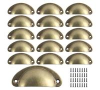 16 Poignées de Tasse Coquille, Poignées de Tirage de Tiroir Vintage, Poignées et Boutons de Porte de Placard de Cuisine Rétro Semi-cercle, Poignées de Porte de Commode de Meuble(rétro jaune)