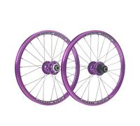 16 Pouces 305 Jeu De Roues BMX De Freins À Disque Roues Avant Et Arrière pour Vélo Pliant, 100/135mm QR, Jantes À Double Paroi en Alliage D'aluminium, Cassette 7, 8, 9, 10, 11 Vitesses(Purple)