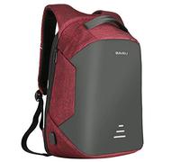 16 Pouces pour Ordinateur Portable Sac À Dos pour Homme Externe USB De Charge Anti-Vol D'Ordinateur Sac À Dos Étanche Hommes,Rouge