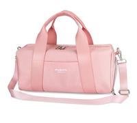 16 Pouces Sac De Sport et de Voyage pour Femmes et Enfants,avec Compartiment À Chaussures Et Poche Imperméable,pour Voyages, Danse, Sportives,Entraînement,Nager (Couleur Rose,40x19x20 cm,15L)