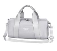 16 Pouces Sac De Sport et de Voyage pour Femmes et Enfants,avec Compartiment À Chaussures Et Poche Imperméable,pour Les Voyages, La Danse, Sportives,Entraînement,Nager(Gris,40x19x20 cm,15L)