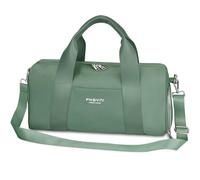 16 Pouces Sac De Sport et de Voyage pour Femmes et Enfants,avec Compartiment À Chaussures Et Poche Imperméable,pour Les Voyages, La Danse, Sportives,Entraînement,Nager(Vert,40x19x20 cm,15L)