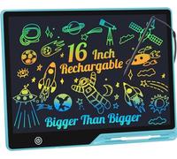 16 Pouces Tablette d'écriture LCD Rechargeable, Portable Tablette Dessin Enfant Effaçable Écriture, Dessin et liste de mémorisation Ardoise Magique Educatif Cadeau pour Enfants Jouets Bleu