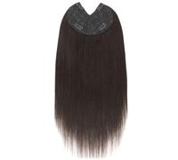 16 Pouces V-Part Hair Toppers for Femmes Vrais Cheveux Humains, Postiche D'aspect Naturel Avec Clips, Confortable for Un Usage Quotidien(1B)