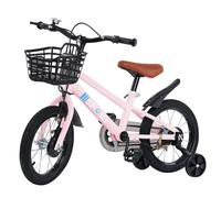 16 pouces Vélo d'enfant Vélo d'apprentissage avec roues de soutien Vélo de garçon Fille Rose