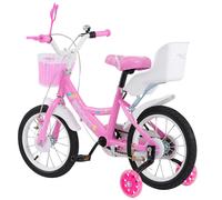 16 pouces Vélo d'enfant Vélo de garçon Vélo d'apprentissage avec roues de soutien Vélo de fille Rose