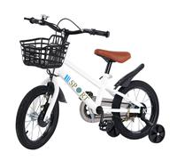 16 pouces Vélo d'enfant Vélo de garçon Vélo d'apprentissage avec roues de soutien Vélo de garçon fille Vélo blanc