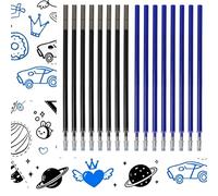 16 Recargas de Bolígrafos de Gel Azules y Negras Compatibles con Bolígrafos Legami, [Azul y Negro], Recargas Borrables con Tinta Termosensible - Punta Fina de 0,7 mm, Altura de 13 cm