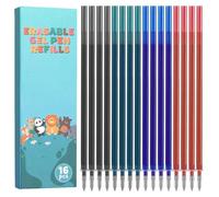 16 Recharges Effaçables 0,7mm Compatibles avec Stylos Gel Legami