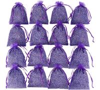 16 Sachets De Lavande Séchée Française Violette Sac Artisanal - Sachets De Lavande De Mariage, Sachets De Parfum Pour La Maison Tiroirs Commodes, Beaux Sachets De Boutons De Fleurs De Lavande Séchée