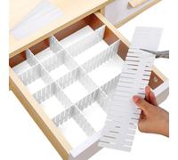 16 séparateurs de tiroirs réglables - Organiseurs de tiroir pour sous-vêtements, chaussettes et bijoux - Séparateur de tiroir ajustable, parfait comme drawer organizer pour une organisation optimale.