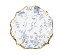 16 SERVIETTES DE TABLE JETABLE PAPIER BRIDGERTON TOILE DE JOUY 32CM Blanc