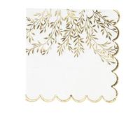 Artifetes 16 Serviettes Papier Jolis BRINS 33CM Blanc