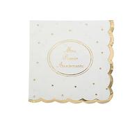 16 serviettes papier 1er anniversaire 33cm blanc - artifetes 91666 Blanc