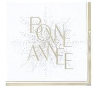16 serviettes papier année pétillant or 33cm blanc - générique 96535 Blanc